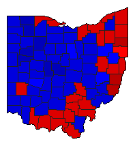 1976 Ohio County Map of General Election Results for President