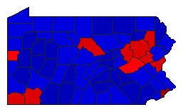 1976 Pennsylvania County Map of General Election Results for Senator