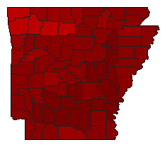 1976 Arkansas County Map of General Election Results for Governor