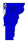 1976 Vermont County Map of General Election Results for President