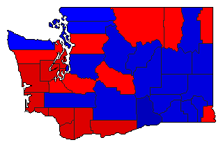 1976 Washington County Map of General Election Results for President