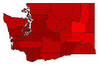 1976 Washington County Map of General Election Results for Senator