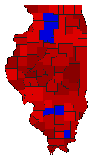 1978 Illinois County Map of Democratic Primary Election Results for Senator