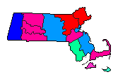1978 Massachusetts County Map of Democratic Primary Election Results for Senator