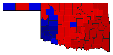 1978 Oklahoma County Map of Democratic Primary Election Results for State Auditor