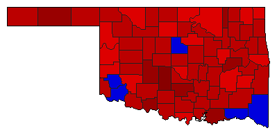 1978 Oklahoma County Map of Democratic Runoff Election Results for Lt. Governor