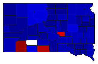 1978 South Dakota County Map of General Election Results for Senator