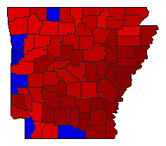 1978 Arkansas County Map of General Election Results for Governor
