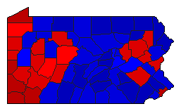 1980 Pennsylvania County Map of General Election Results for State Auditor