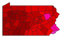 1980 Pennsylvania County Map of Democratic Primary Election Results for Senator