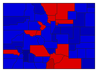 1980 Colorado County Map of General Election Results for Senator