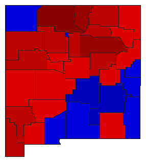 1982 New Mexico County Map of General Election Results for Secretary of State