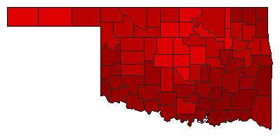 1982 Oklahoma County Map of General Election Results for Governor