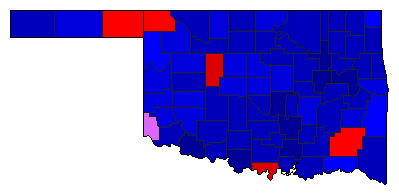 1982 Oklahoma County Map of Republican Primary Election Results for Governor