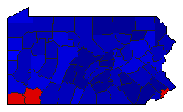 1982 Pennsylvania County Map of General Election Results for Senator