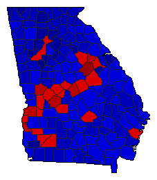 1984 Georgia County Map of General Election Results for President