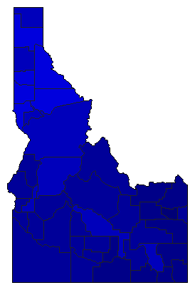 1984 Idaho County Map of General Election Results for President