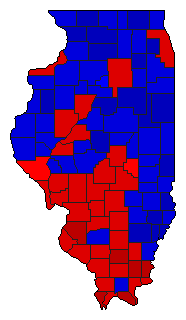1984 Illinois County Map of General Election Results for Senator