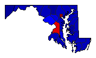 1984 Maryland County Map of General Election Results for President