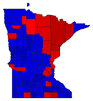 1984 Minnesota County Map of General Election Results for President