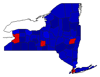 1984 New York County Map of General Election Results for President
