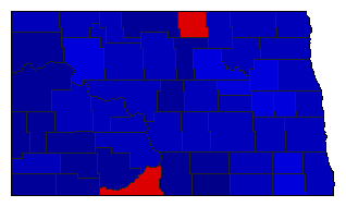1984 North Dakota County Map of General Election Results for President