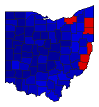 1984 Ohio County Map of General Election Results for President