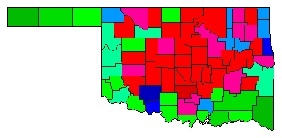1984 Oklahoma County Map of Republican Primary Election Results for Senator