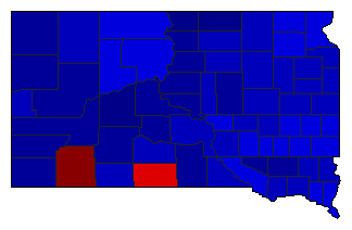 1984 South Dakota County Map of General Election Results for President