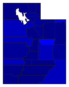1984 Utah County Map of General Election Results for President