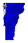 1984 Vermont County Map of General Election Results for President