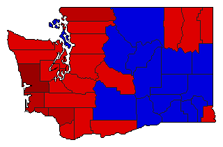 1984 Washington County Map of General Election Results for Governor