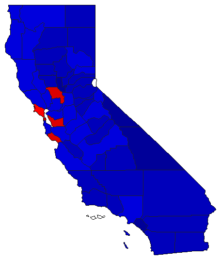 1984 California County Map of General Election Results for President