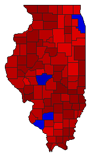 1986 Illinois County Map of Democratic Primary Election Results for Secretary of State