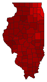 1986 Illinois County Map of Democratic Primary Election Results for Attorney General