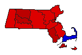 1986 Massachusetts County Map of General Election Results for State Treasurer