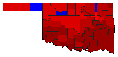1986 Oklahoma County Map of General Election Results for Insurance Commissioner