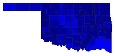 1986 Oklahoma County Map of Republican Primary Election Results for Governor