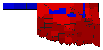 1986 Oklahoma County Map of General Election Results for State Treasurer