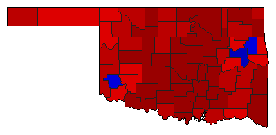 1986 Oklahoma County Map of Democratic Primary Election Results for Attorney General