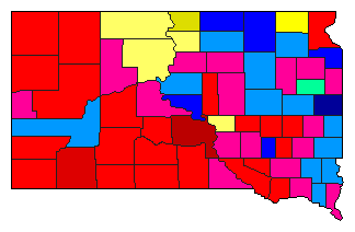1986 South Dakota County Map of Republican Primary Election Results for Governor