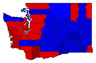 1986 Washington County Map of General Election Results for Senator