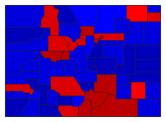 1986 Colorado County Map of General Election Results for Senator