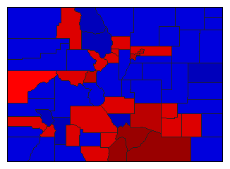 1986 Colorado County Map of General Election Results for State Treasurer