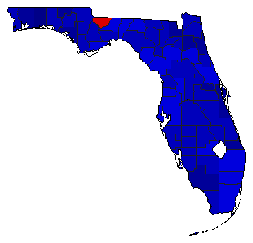 1988 Florida County Map of General Election Results for President