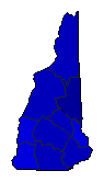 1988 New Hampshire County Map of General Election Results for President