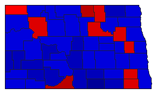 1988 North Dakota County Map of General Election Results for President