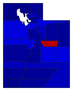 1988 Utah County Map of General Election Results for President
