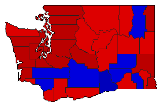 1988 Washington County Map of General Election Results for Governor