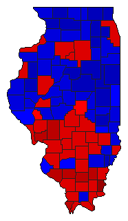 1990 Illinois County Map of General Election Results for Governor